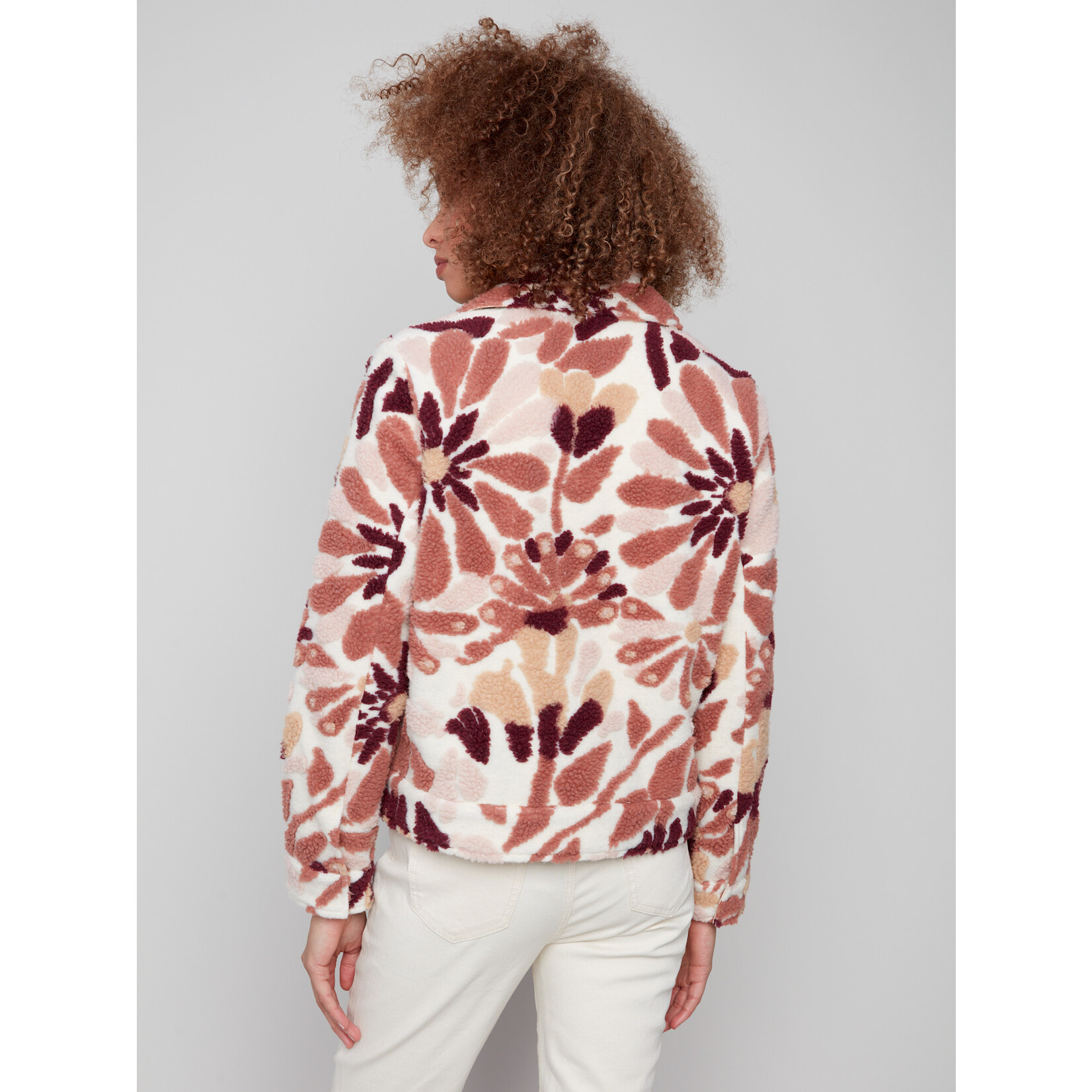 Charlie B Sherpa Flocked Fleece Short Jacket
