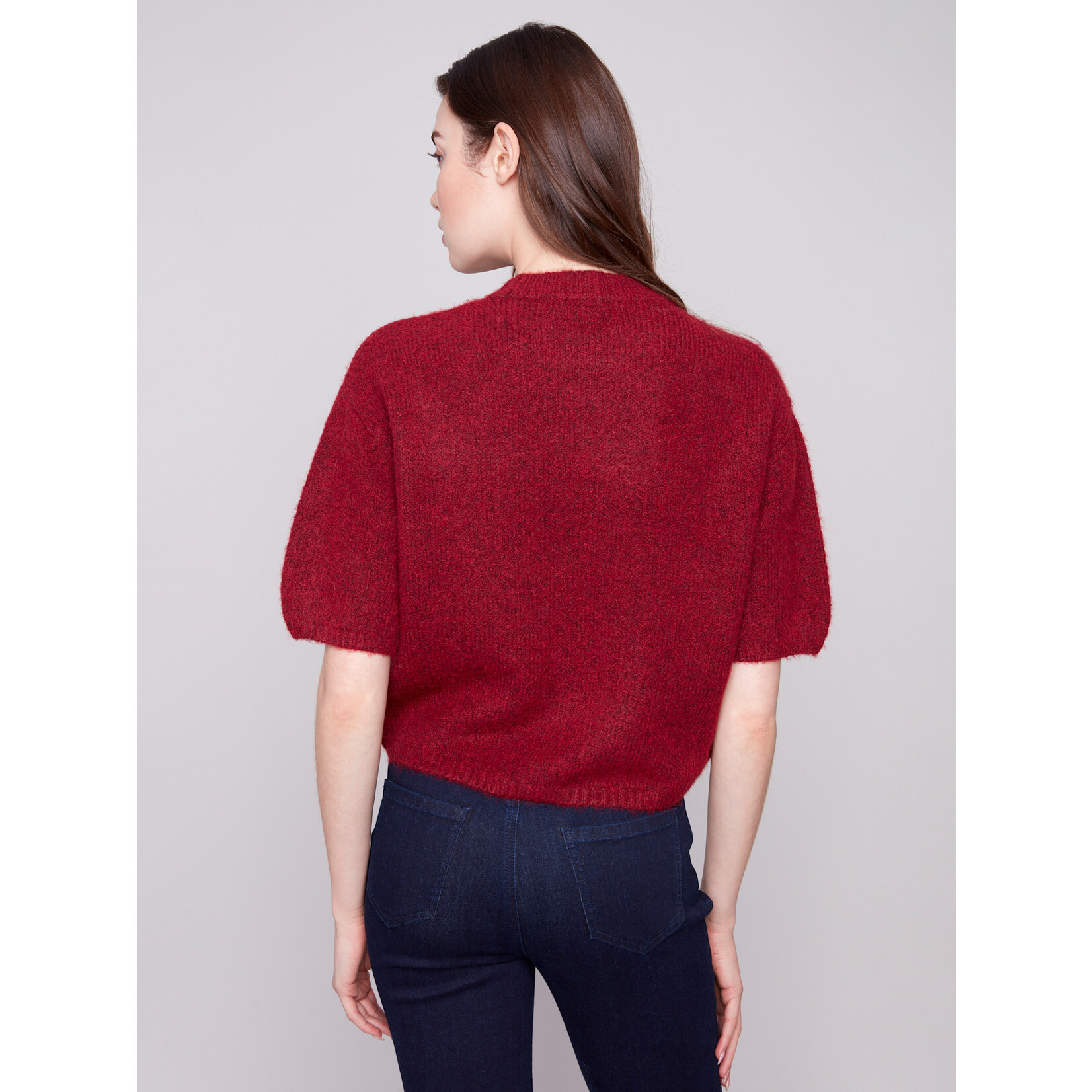 Charlie B Sweater With Short Balloon Sleeve