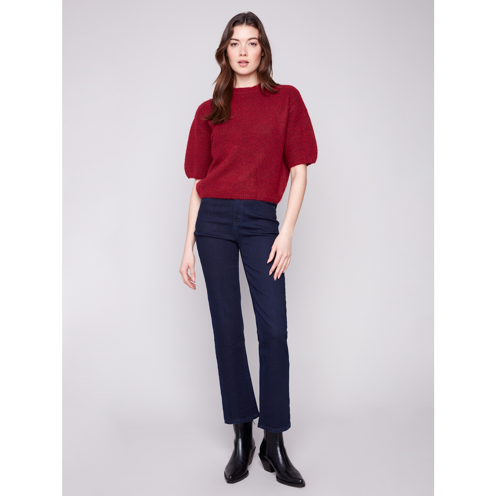 Charlie B Sweater With Short Balloon Sleeve