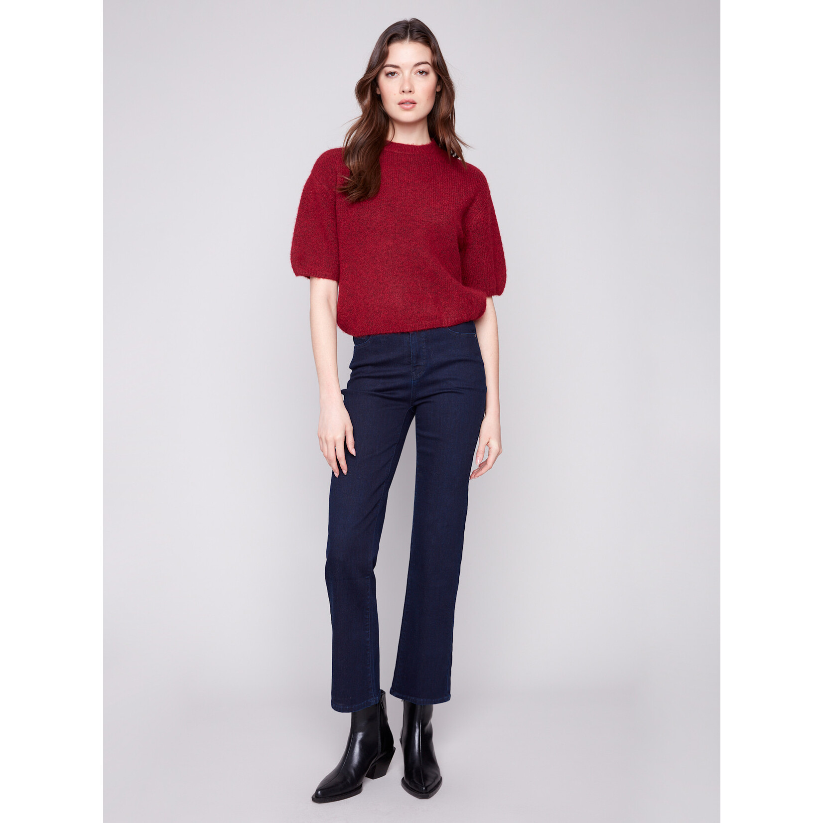 Charlie B Sweater With Short Balloon Sleeve