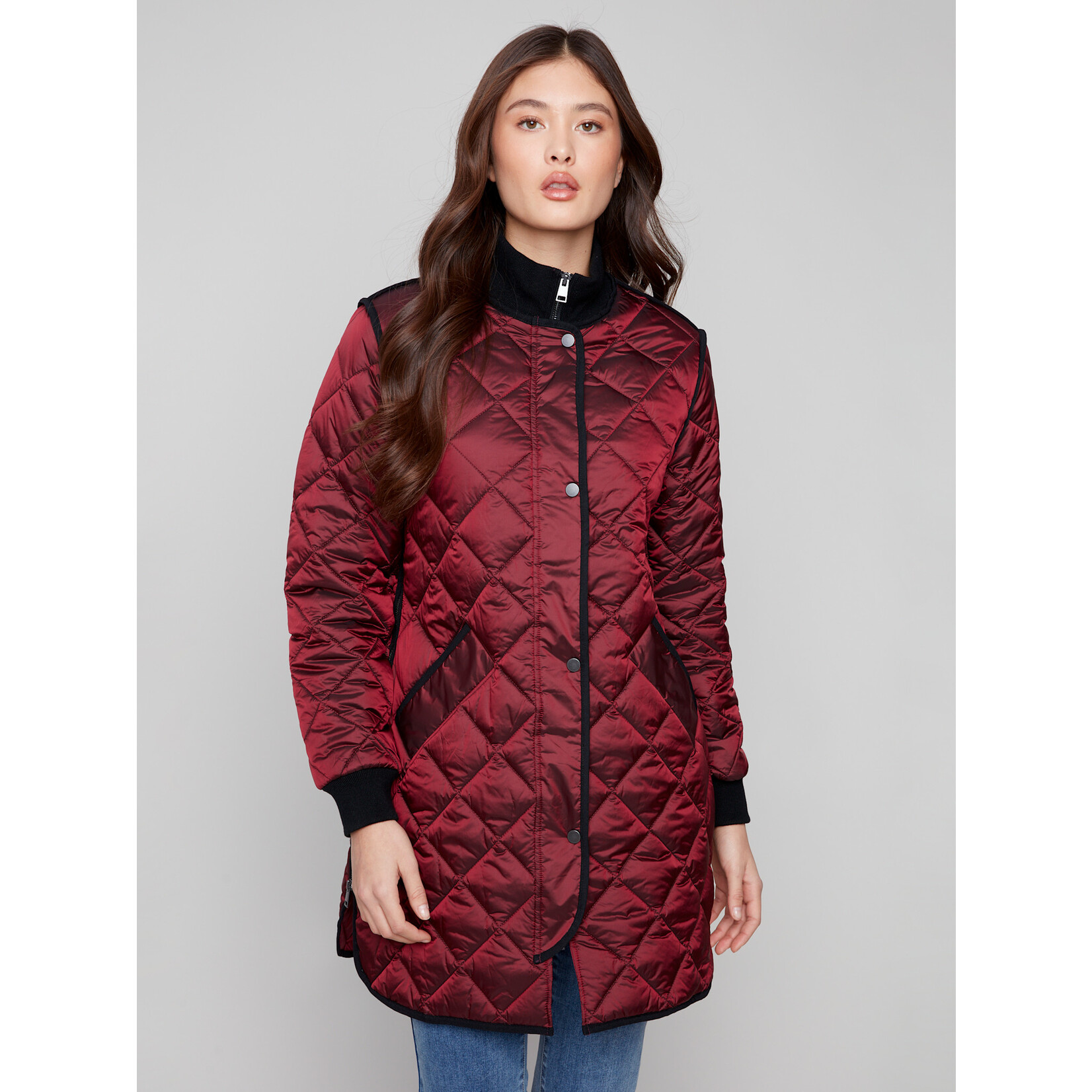 Charlie B Long Quilted Jacket