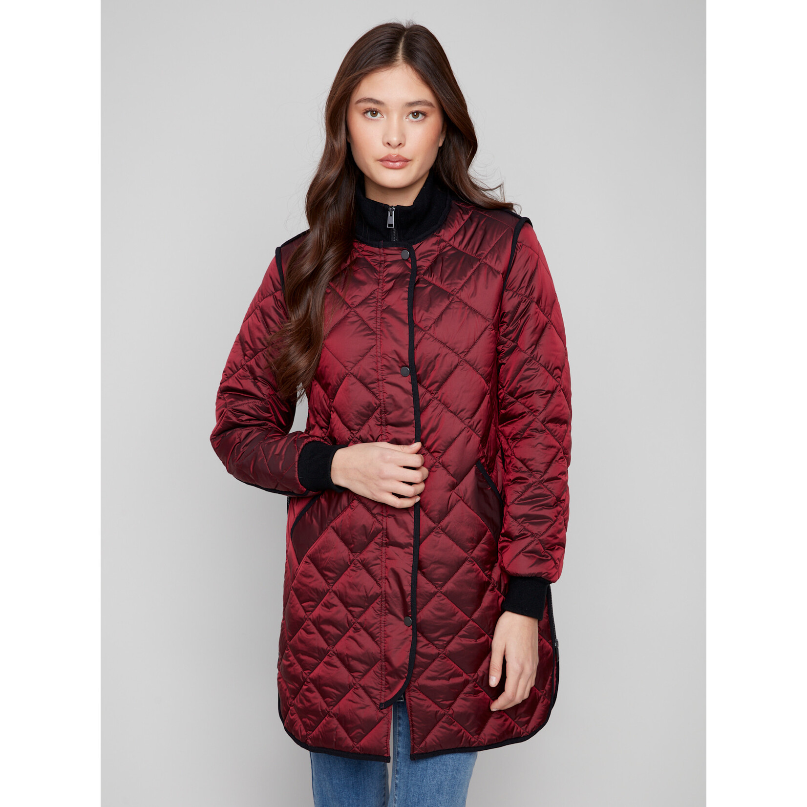 Charlie B Long Quilted Jacket