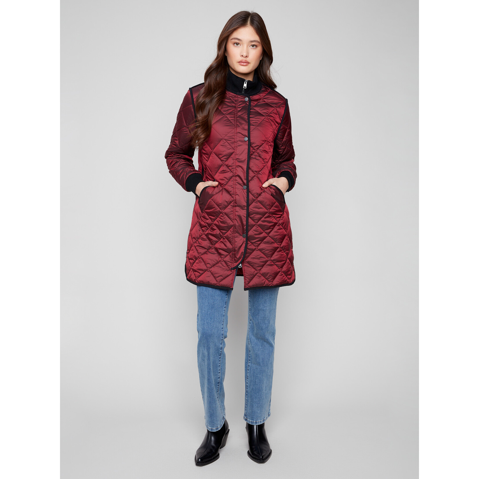 Charlie B Long Quilted Jacket