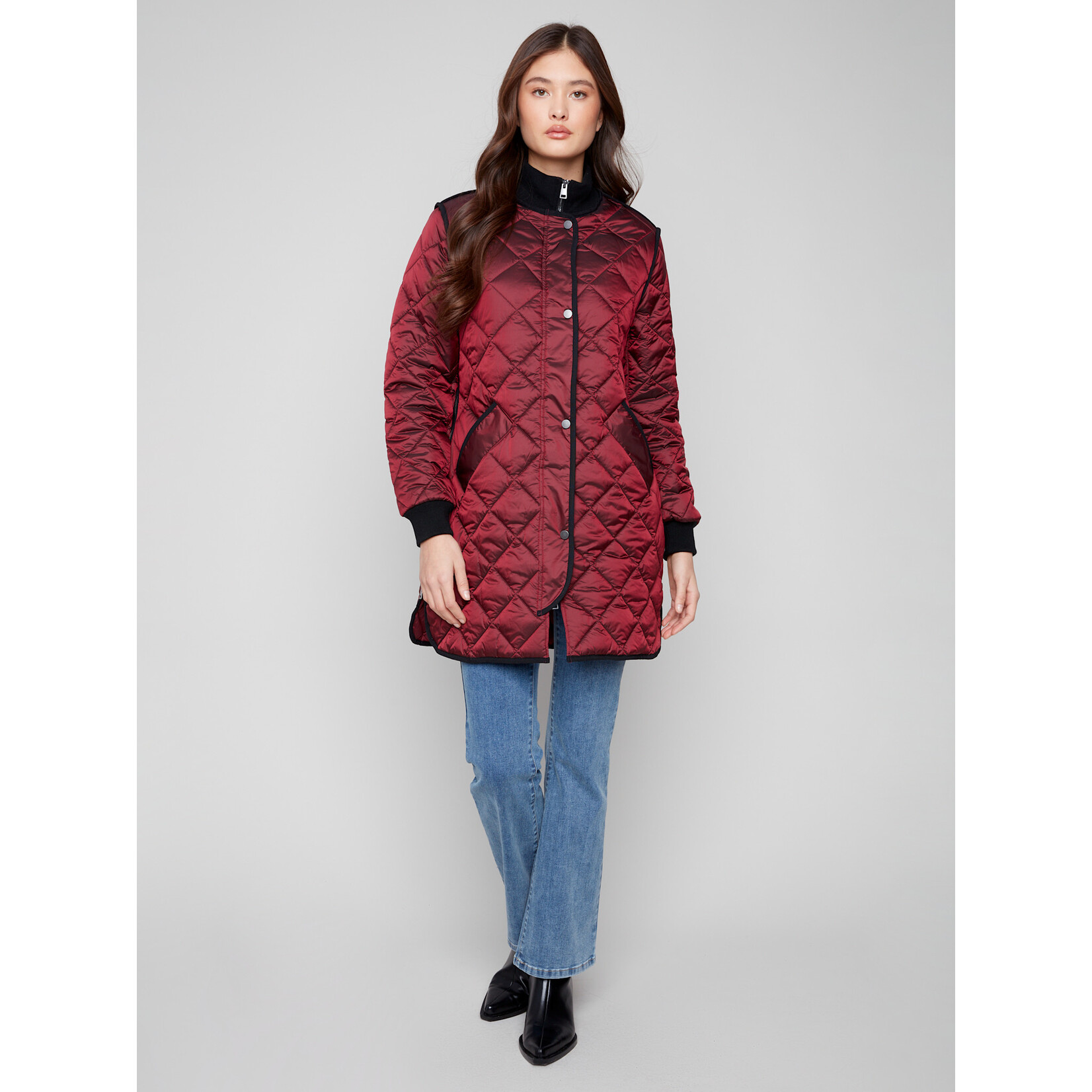 Charlie B Long Quilted Jacket