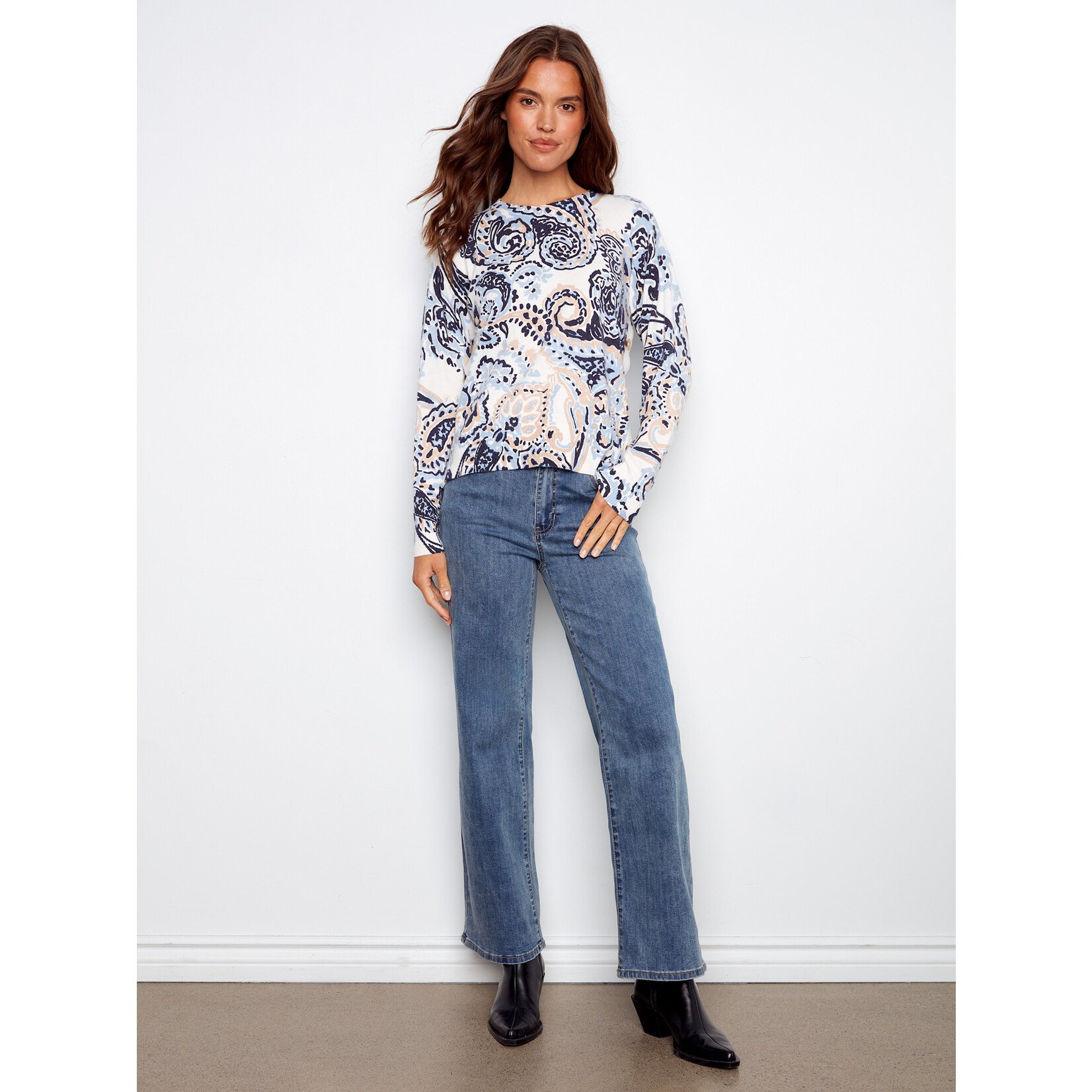 Charlie B Drop Shoulder Button Detail Sweater