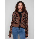 Charlie B Bow Tie Front Jacquard Cardigan