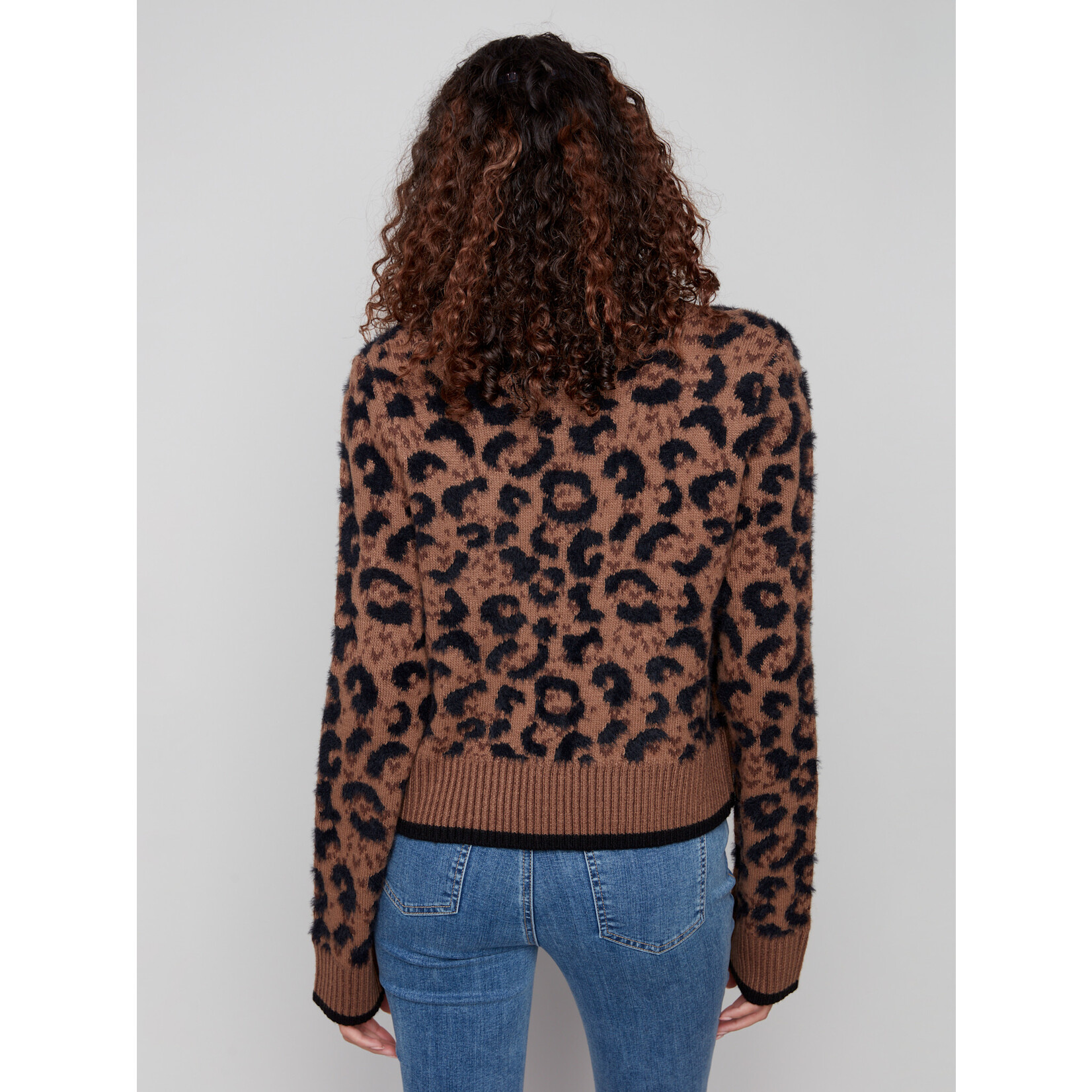 Charlie B Bow Tie Front Jacquard Cardigan
