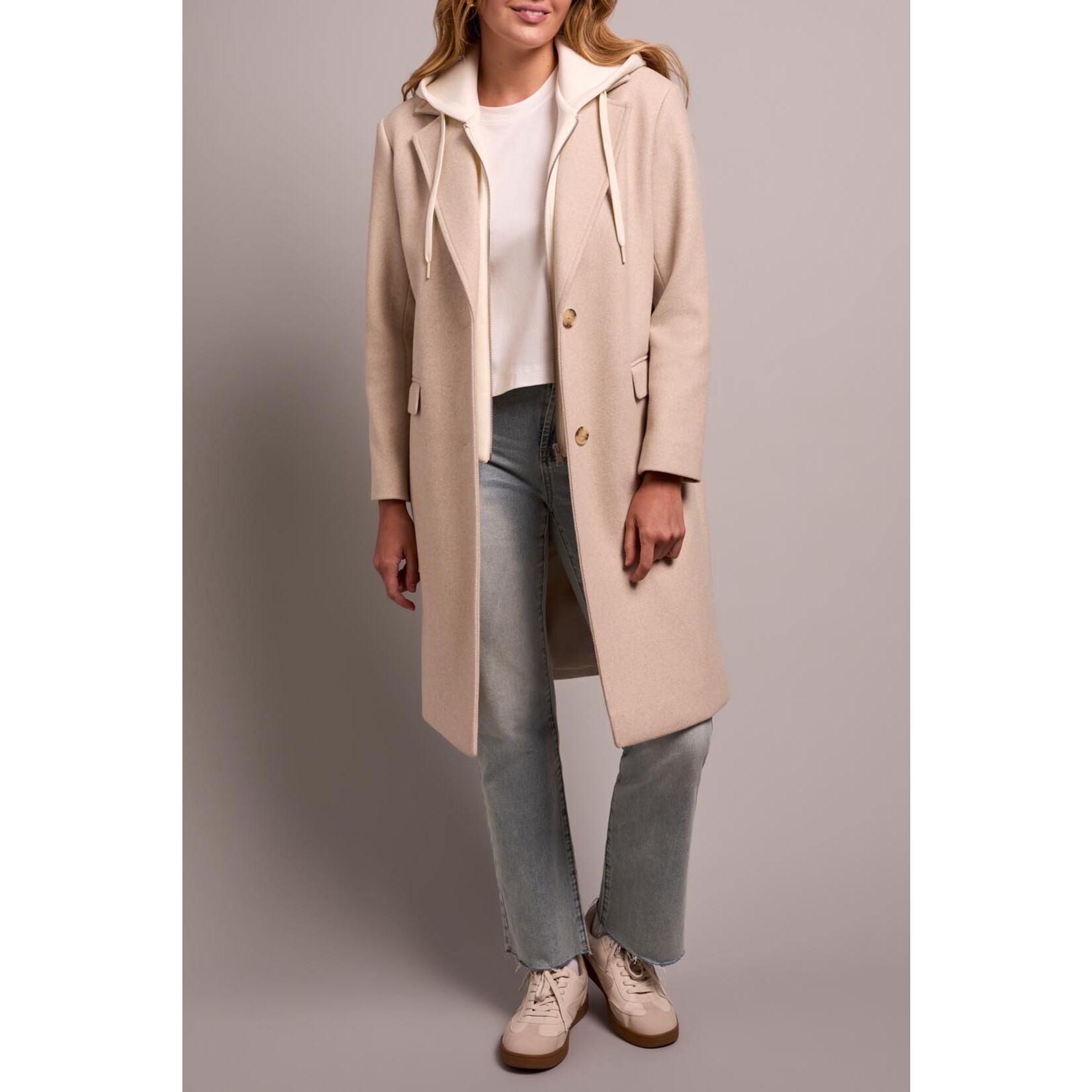 Tribal Car Coat With Fooler Hoodie