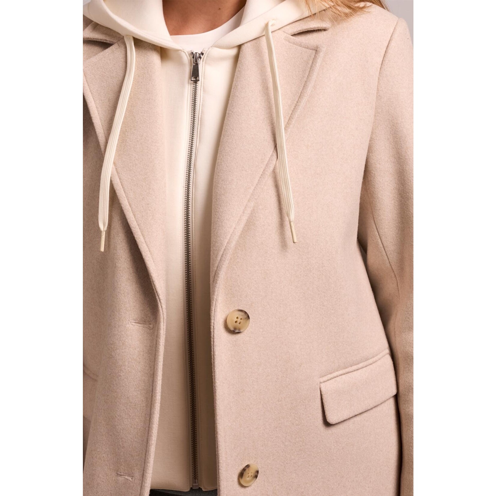 Tribal Car Coat With Fooler Hoodie
