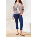 Tribal V-Neck Printed Soft Knit Top