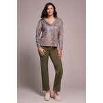 Tribal V-Neck Printed Soft Knit Top
