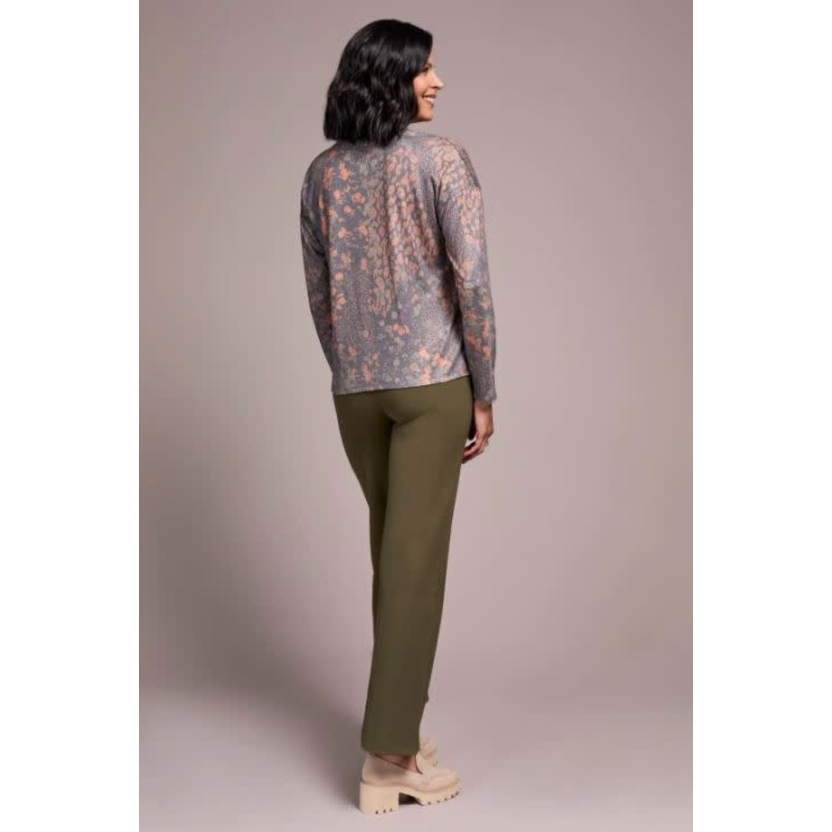 Tribal V-Neck Printed Soft Knit Top