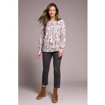 Tribal Crew Neck Printed Soft Knit Top