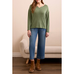 Tribal Notch Collar Long Sleeve Top