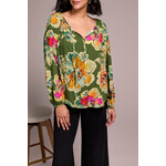 Tribal Blouse With Tie Neckline