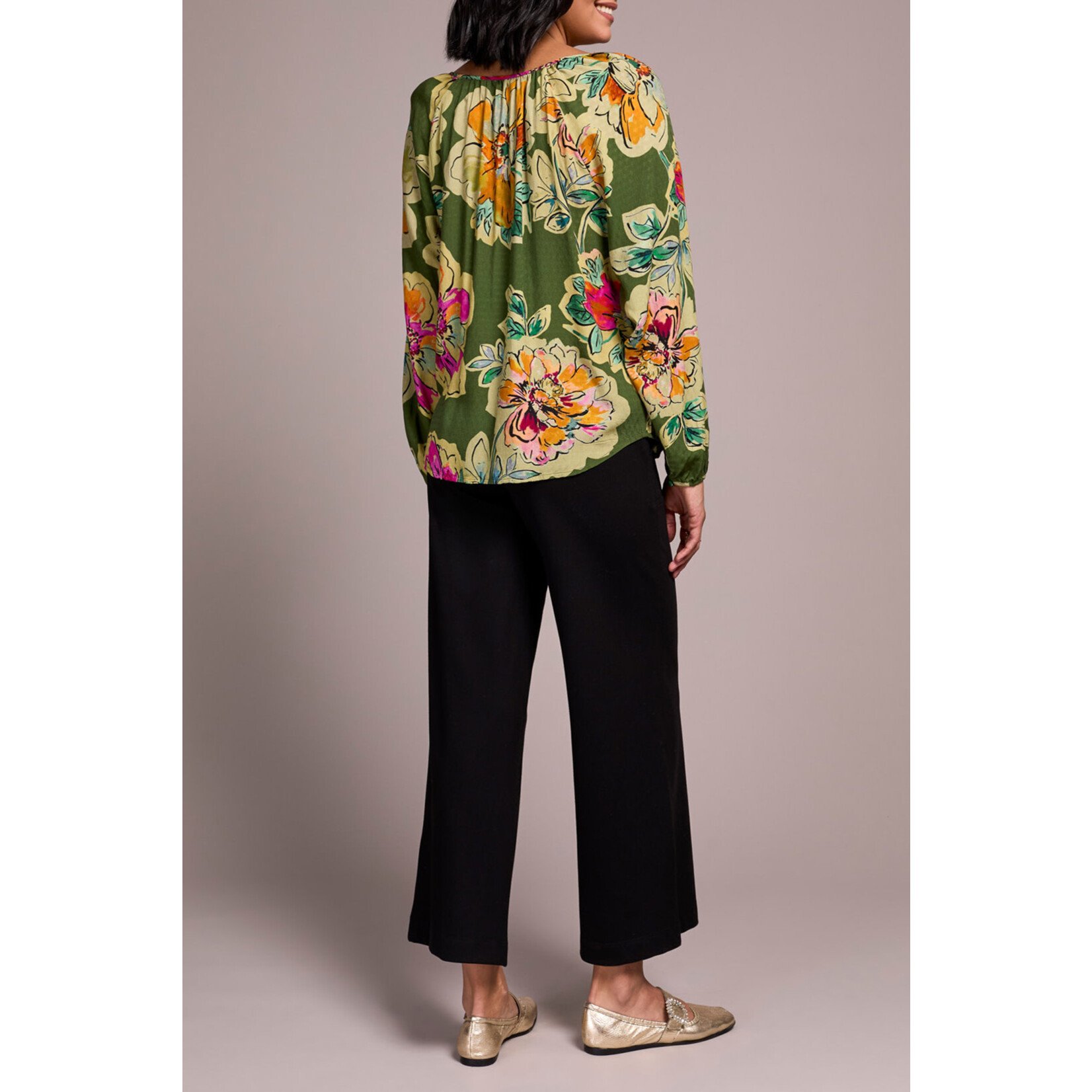 Tribal Blouse With Tie Neckline