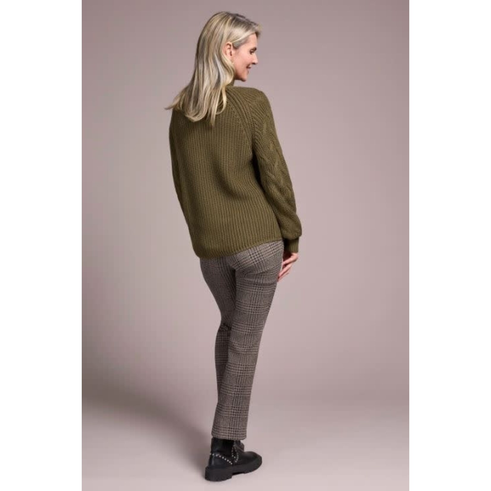 Tribal Cable Knit Mock Neck Sweater