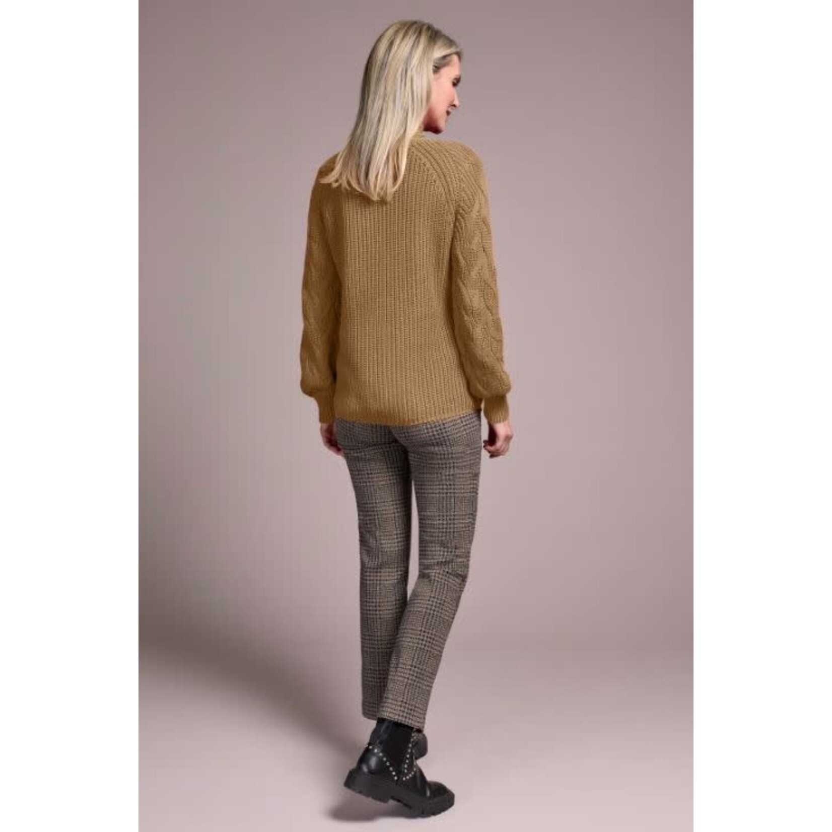 Tribal Cable Knit Mock Neck Sweater