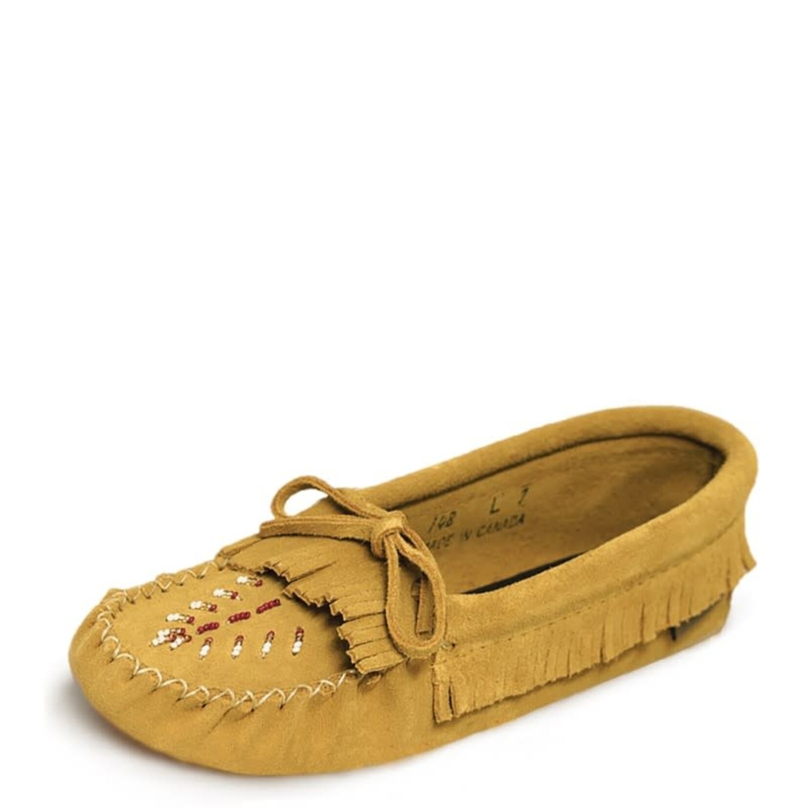 Eugene Cloutier Laurentian Chief Fringe Flap Moccasins Indian Tan