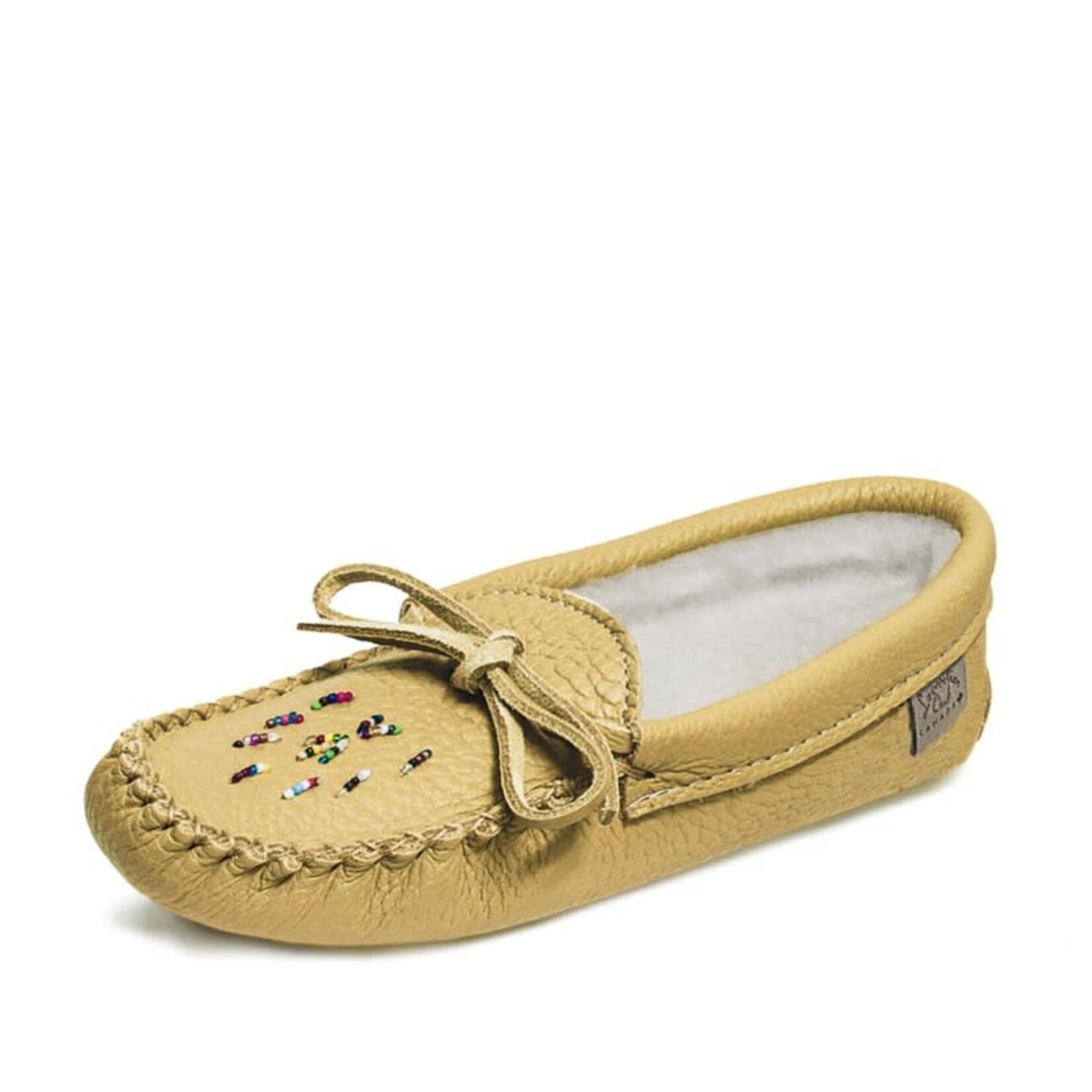 Eugene Cloutier Laurentian Chief Beaded Lined Moccasins Deer Tan