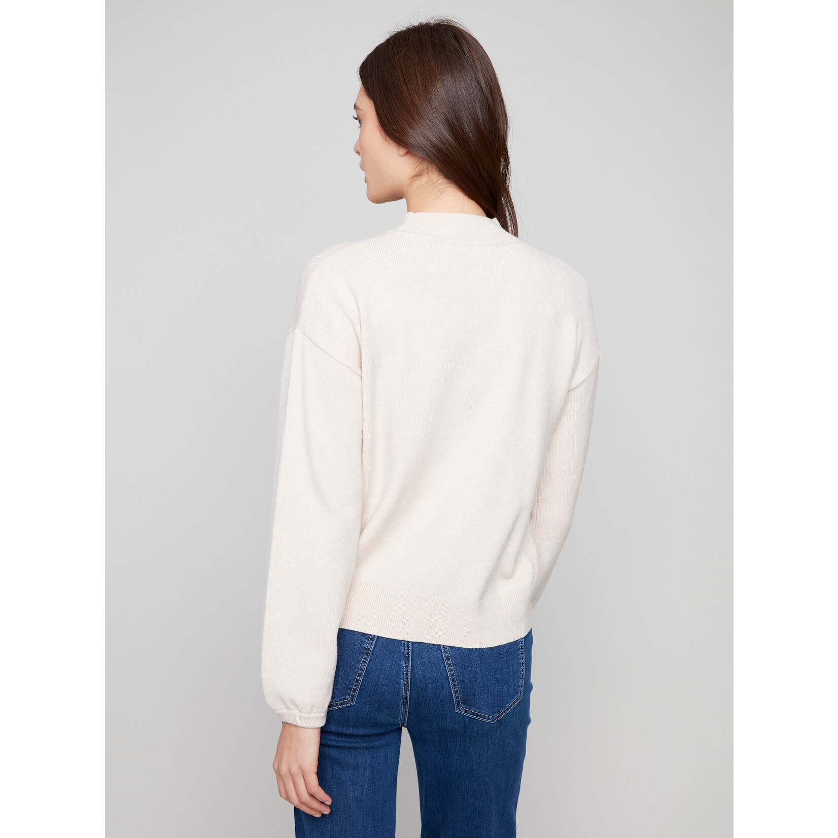Charlie B Mock Neck Sweater With Print