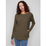 Charlie B Sweater With Criss Cross Sleeve