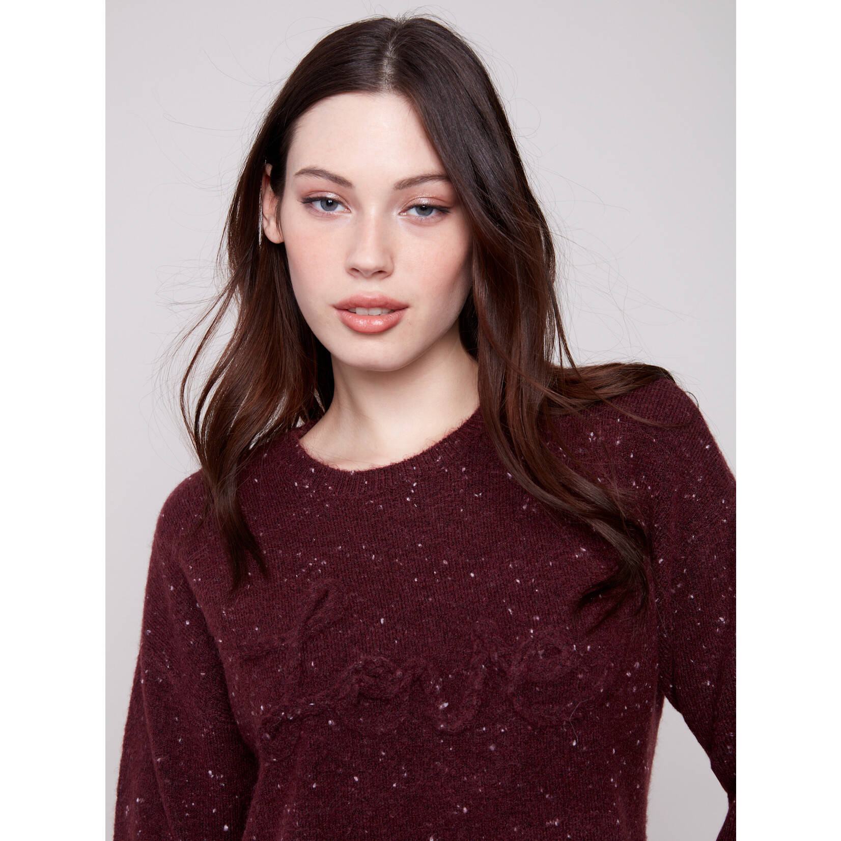 Charlie B Braided Love Crewneck Sweater