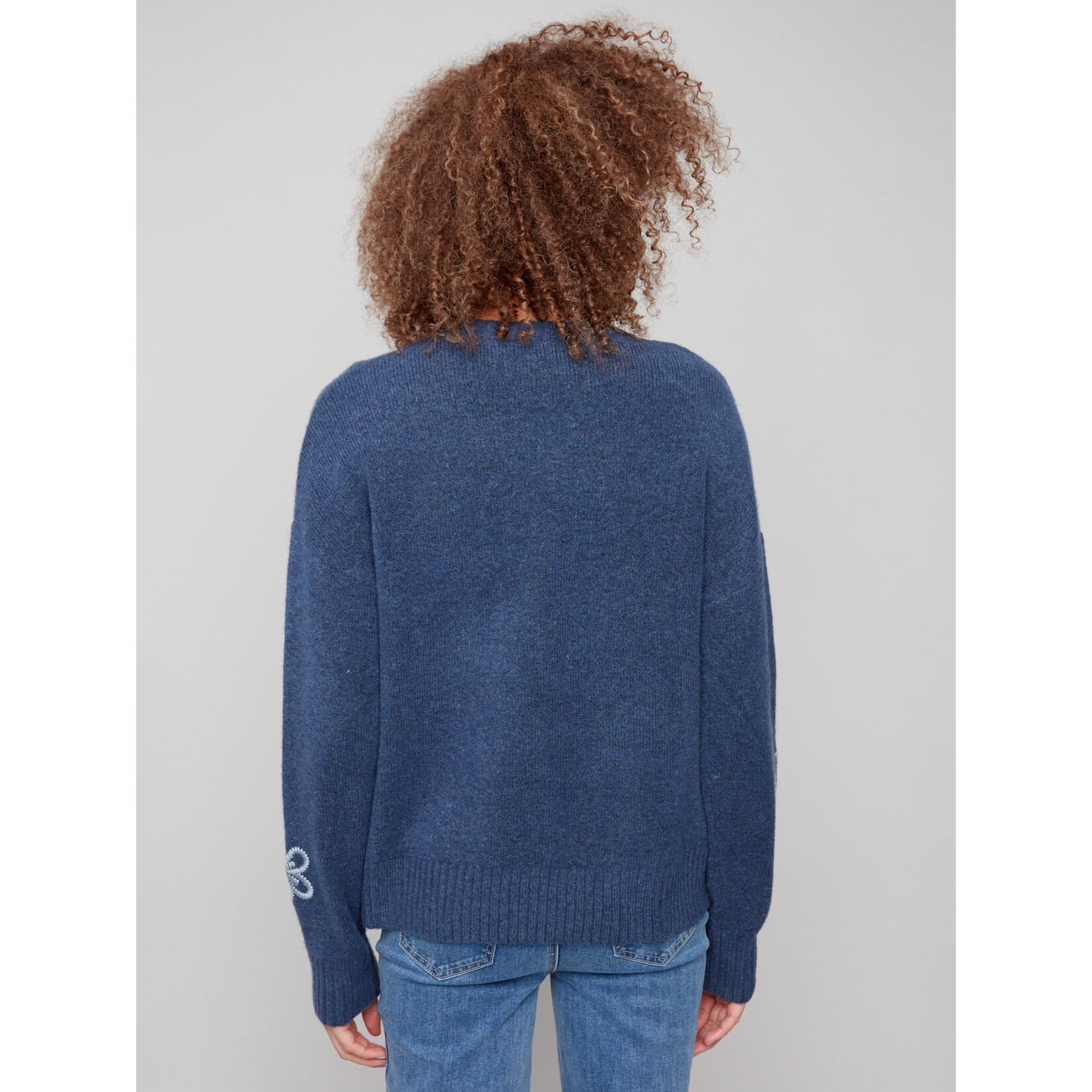 Charlie B Embroidered Crew Neck Sweater