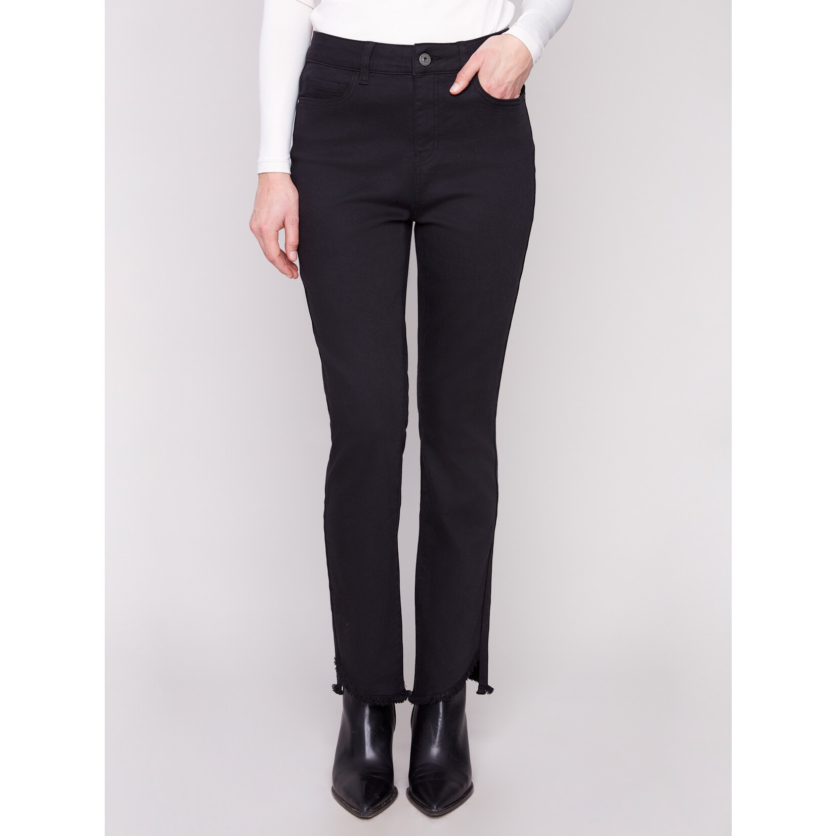 Charlie B Asymmetrical Hem Bootcut Jean