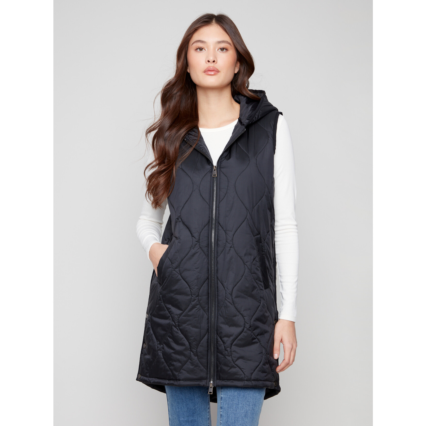 Charlie B Pearlized Long Puffer Vest