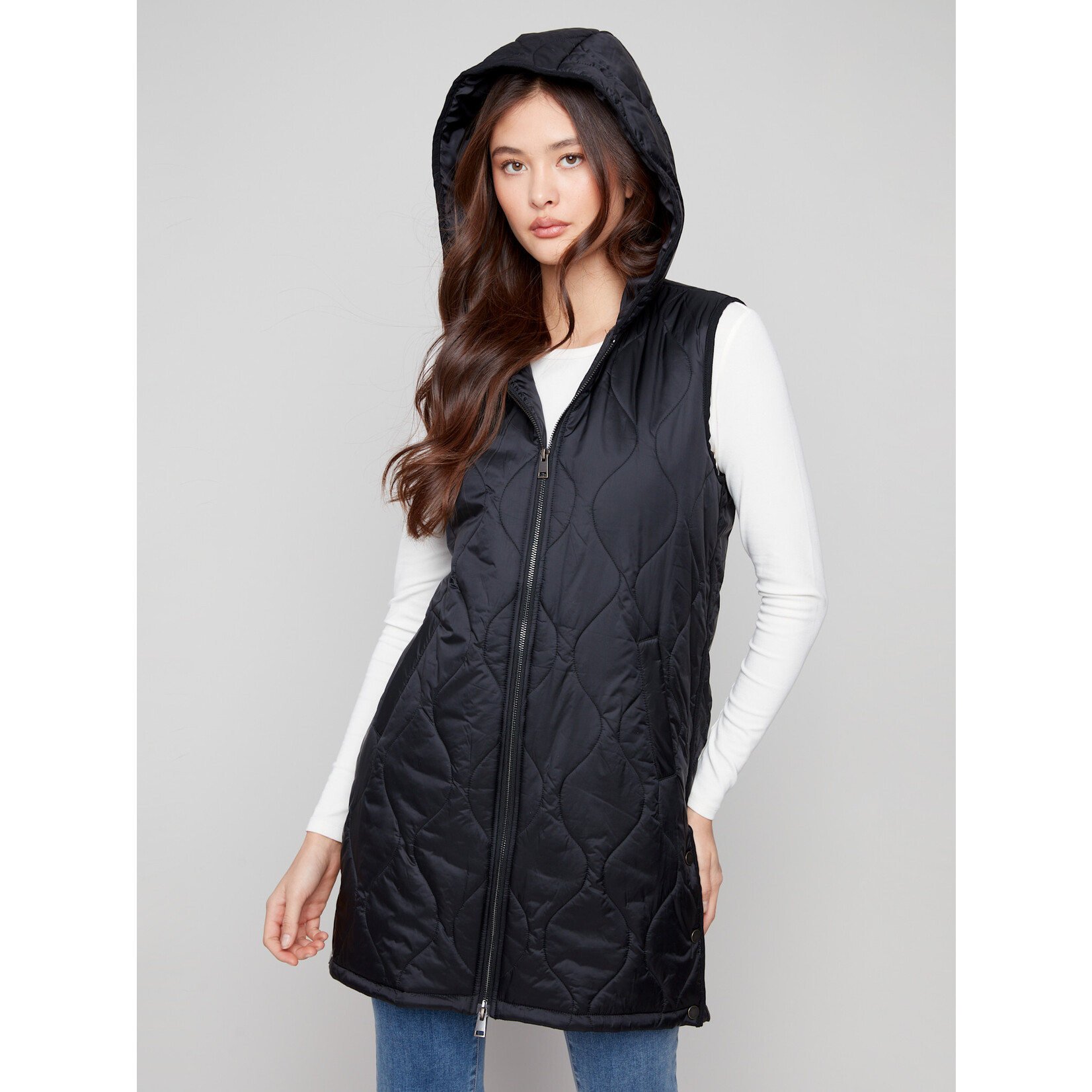 Charlie B Pearlized Long Puffer Vest