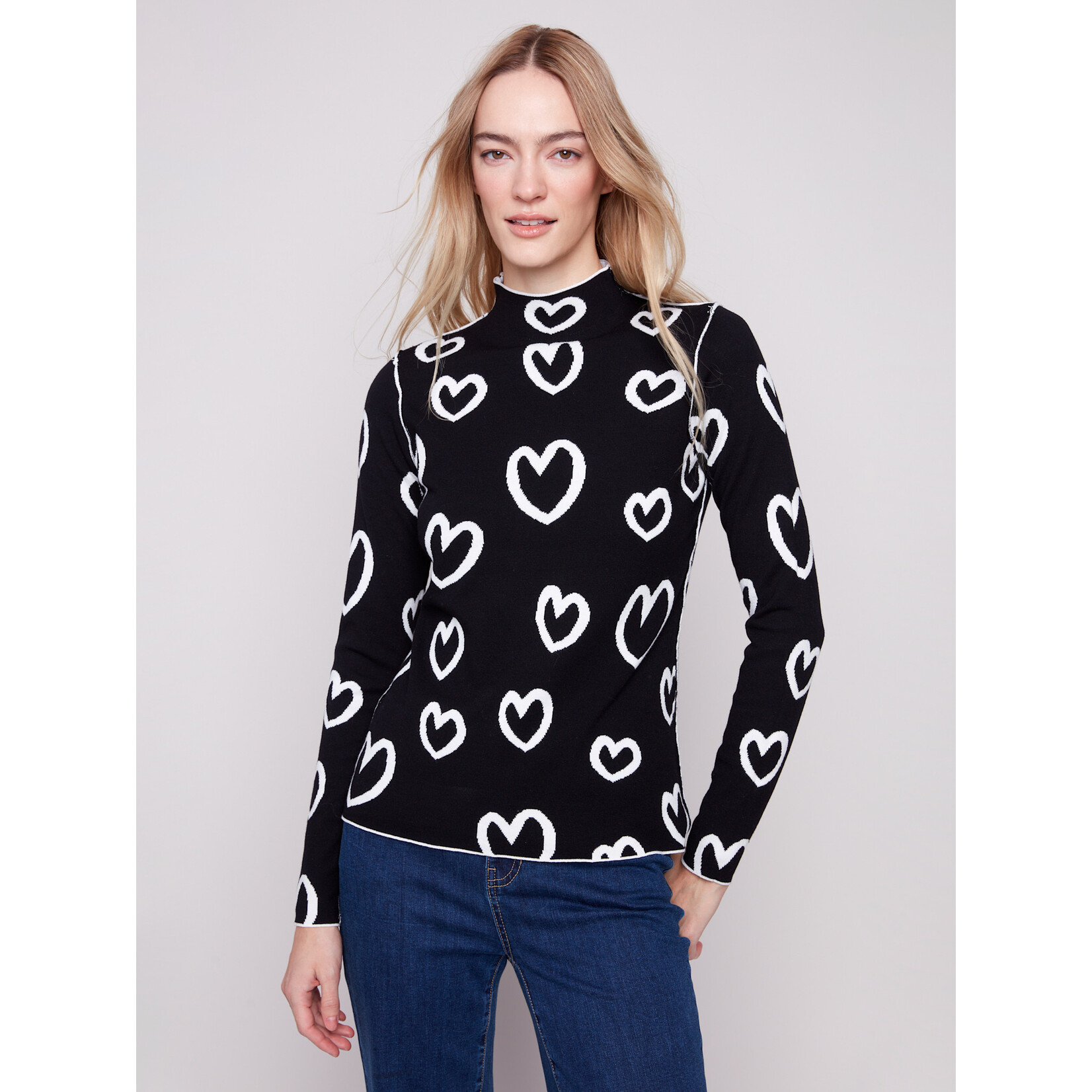 Charlie B Reversible Mock Neck Sweater