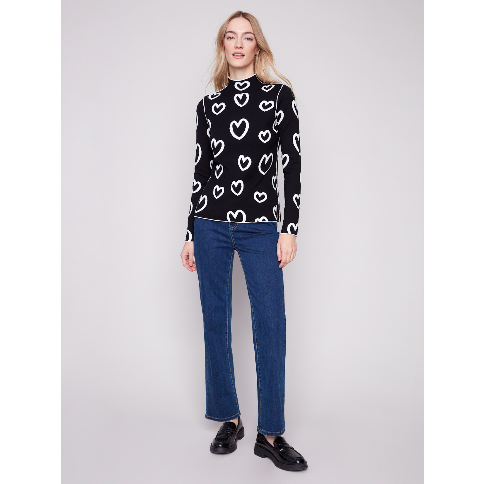 Charlie B Reversible Mock Neck Sweater