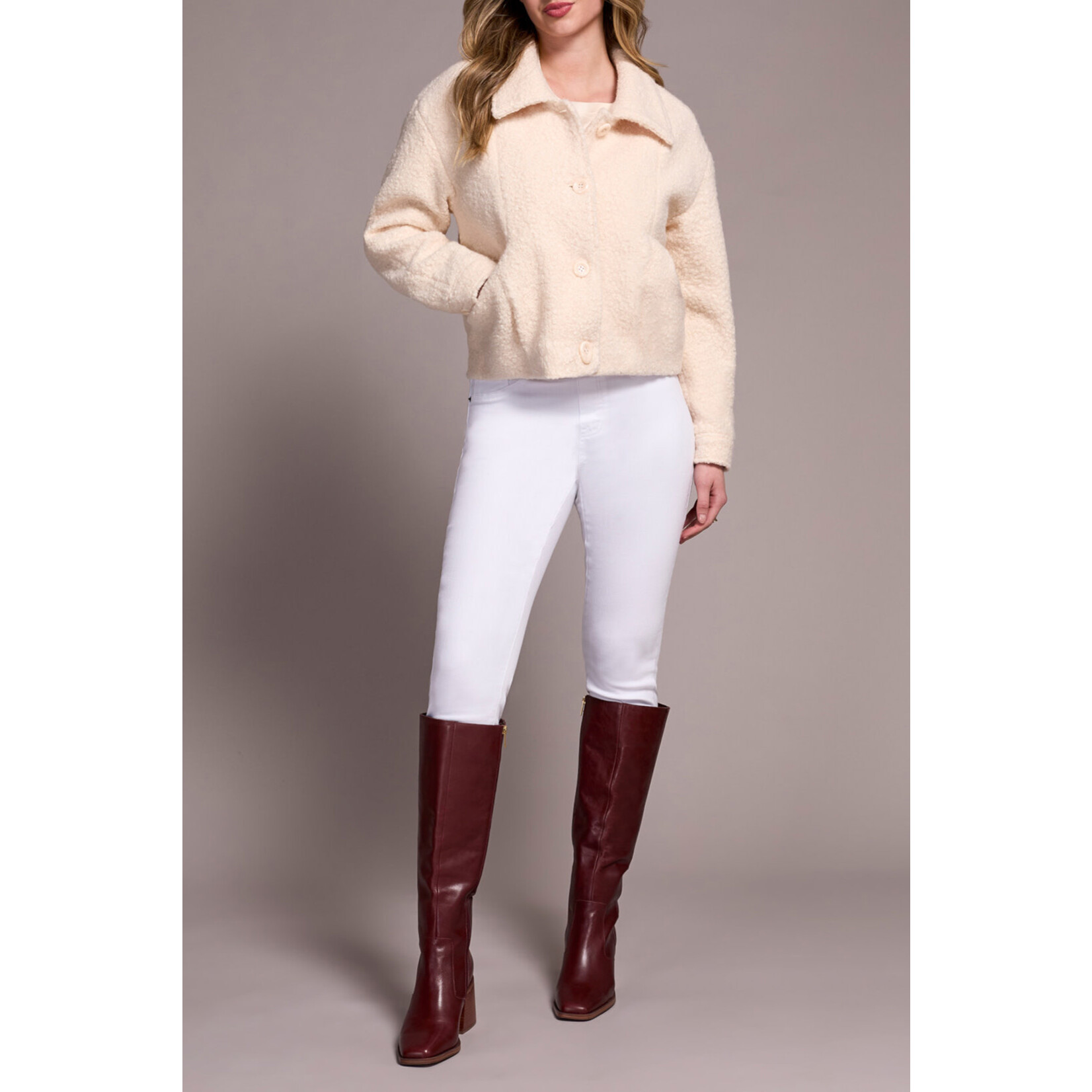 Tribal Button Front Boucle Jacket