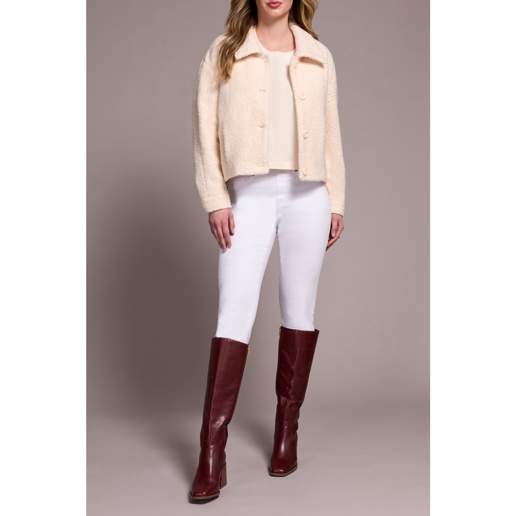 Tribal Button Front Boucle Jacket