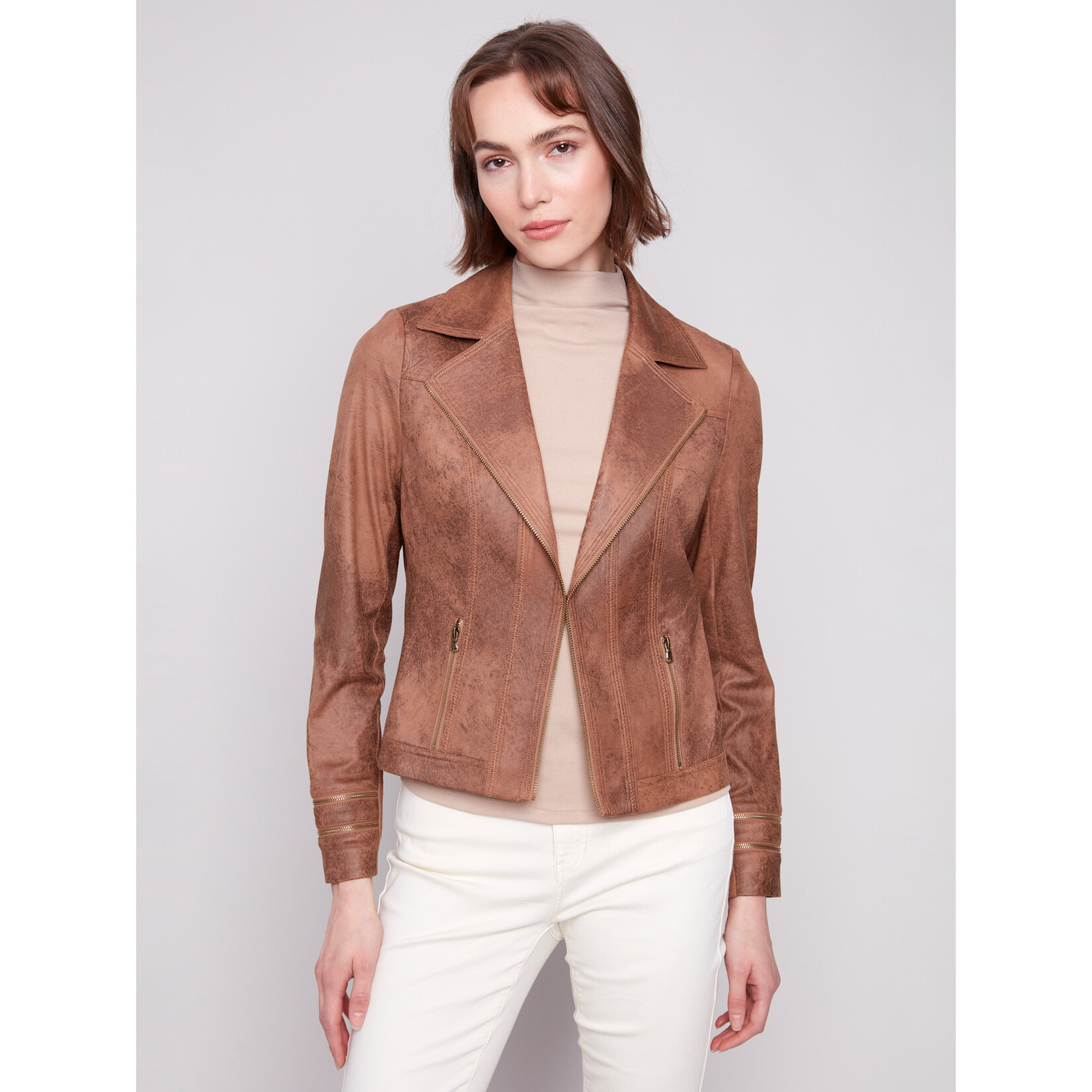 Charlie B Faux Leather Moto Jacket