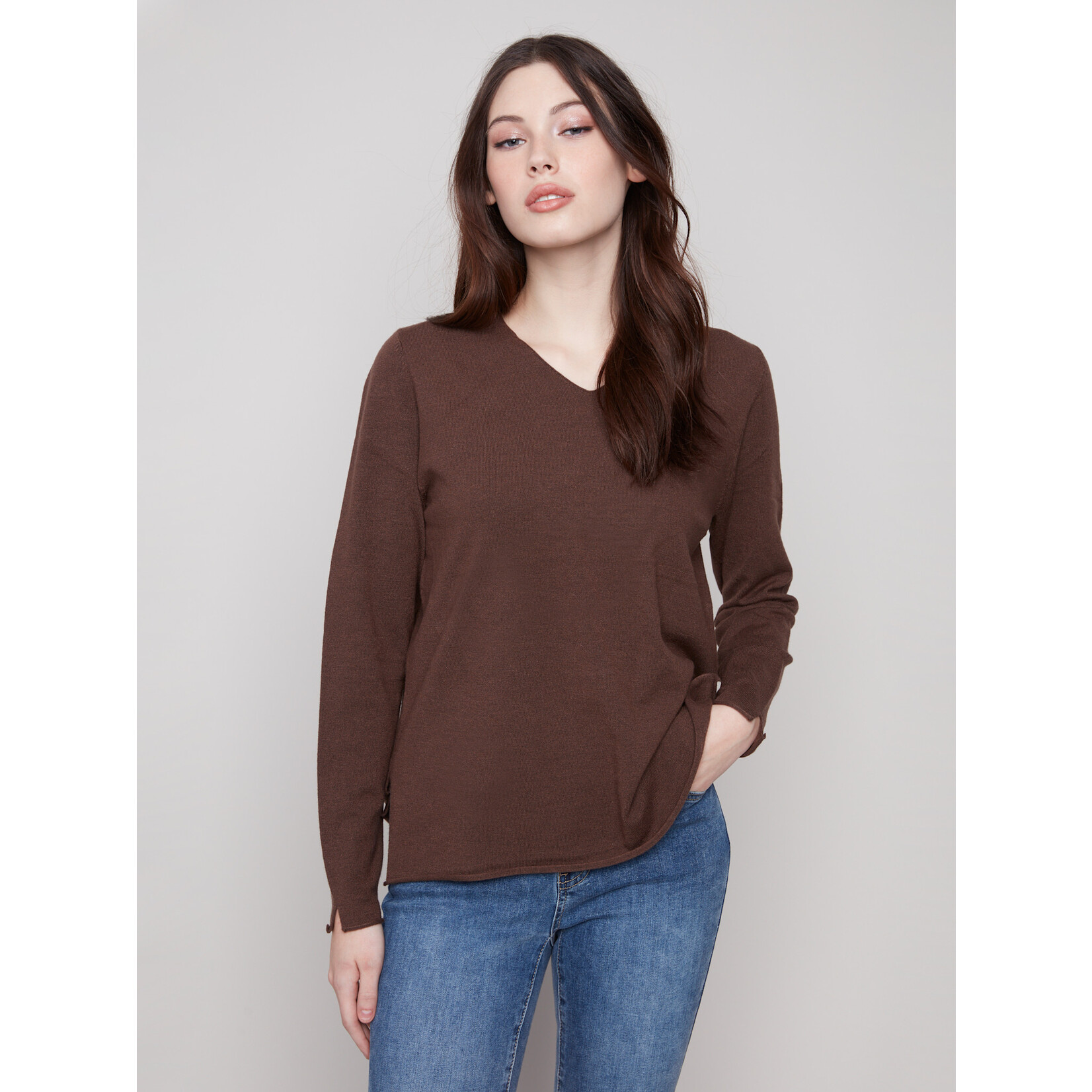 Charlie B Basic V-Neck Sweater