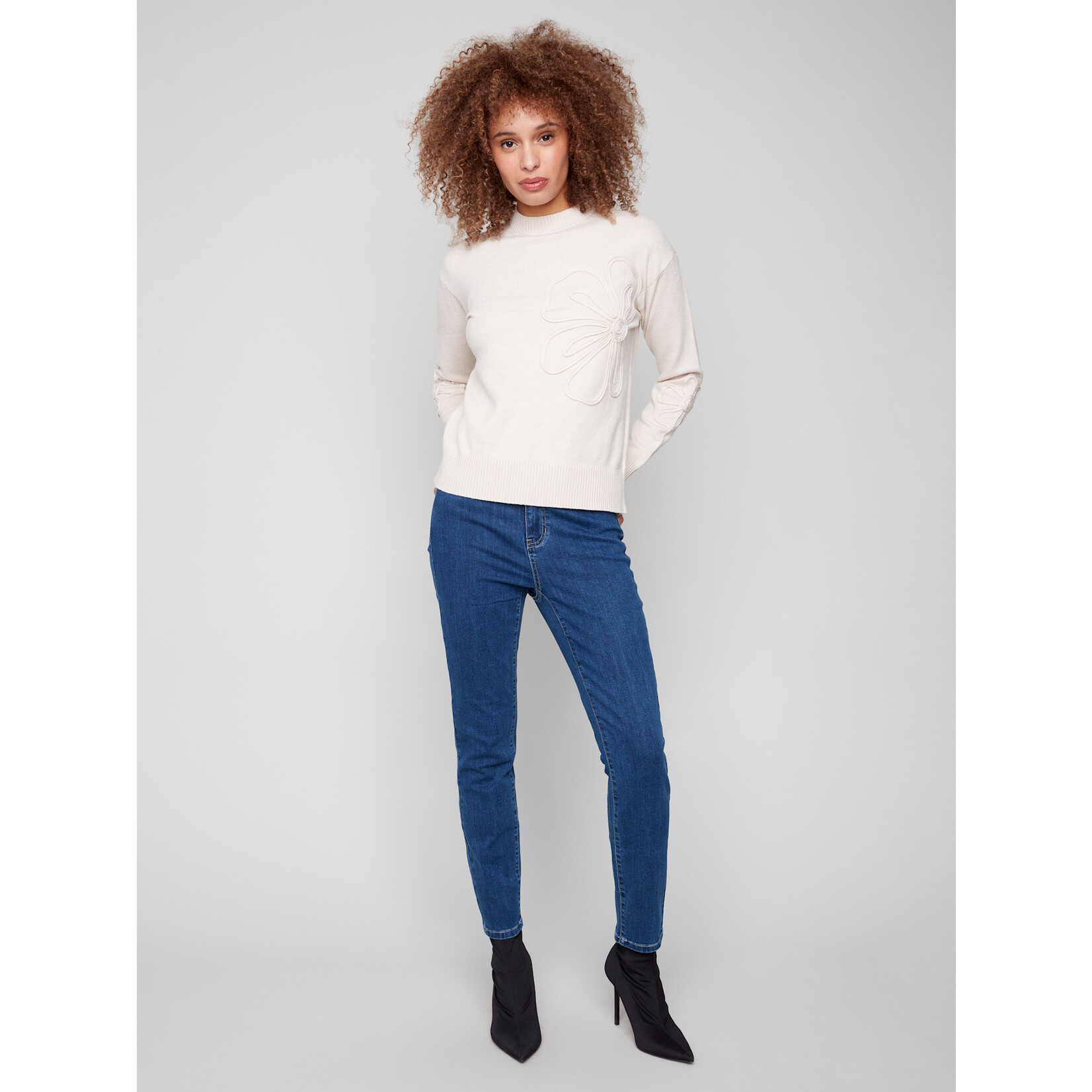 Charlie B Drop Shoulder Soutache Sweater