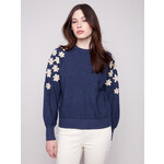 Charlie B Embroidered Raglan Sleeve Sweater