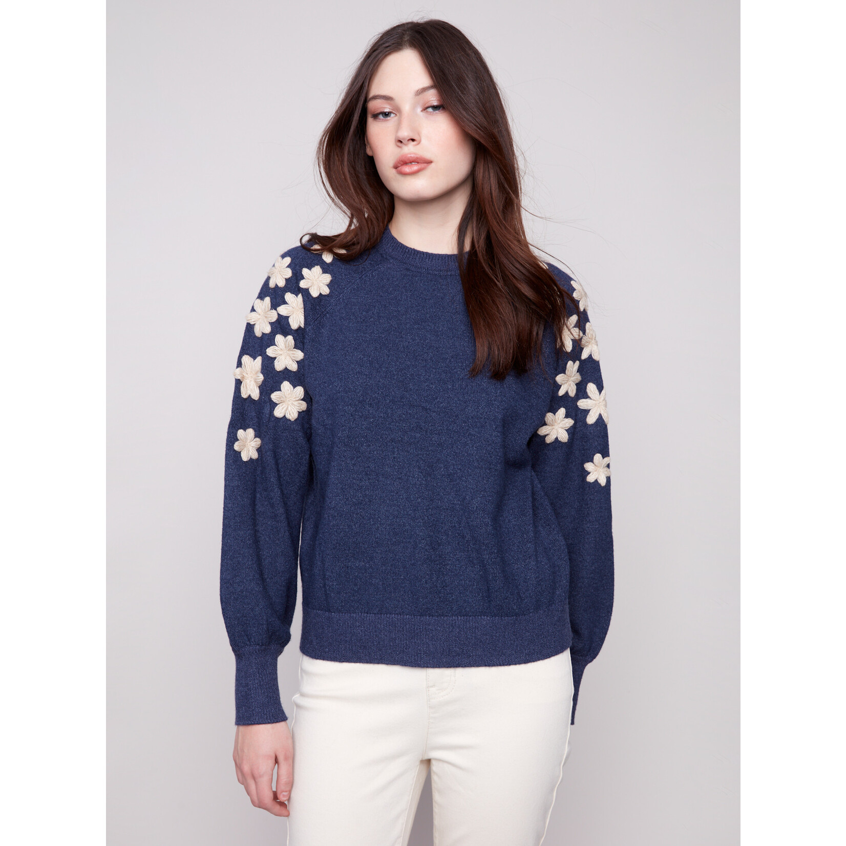 Charlie B Embroidered Raglan Sleeve Sweater