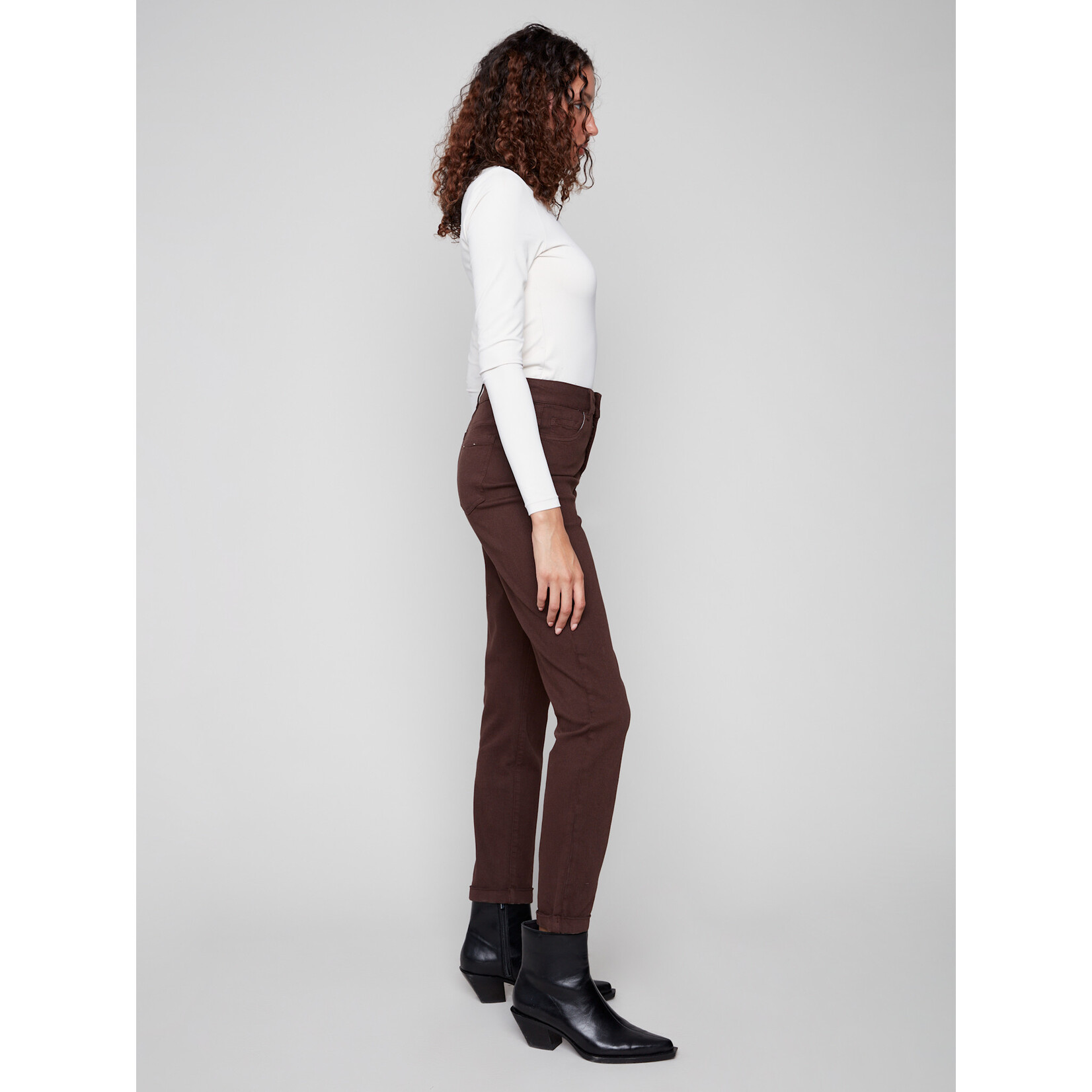 Charlie B Cuffed Hem 5 Pocket Twill Pant