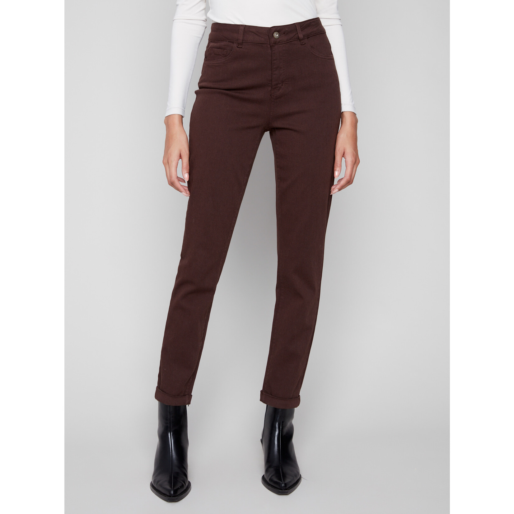 Charlie B Cuffed Hem 5 Pocket Twill Pant