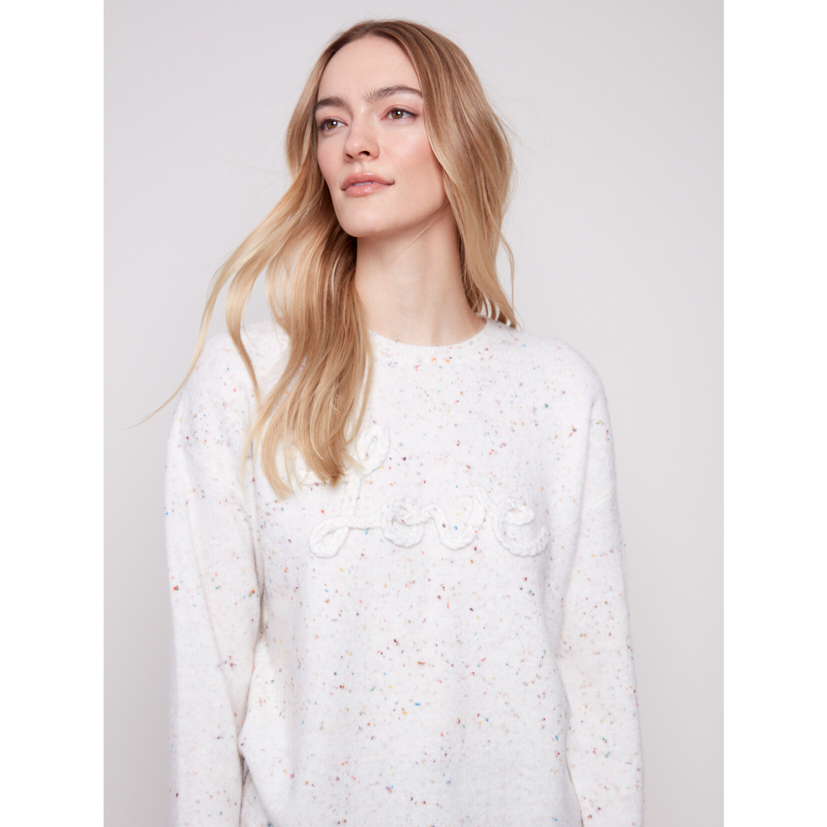 Charlie B Braided Love Crewneck Sweater