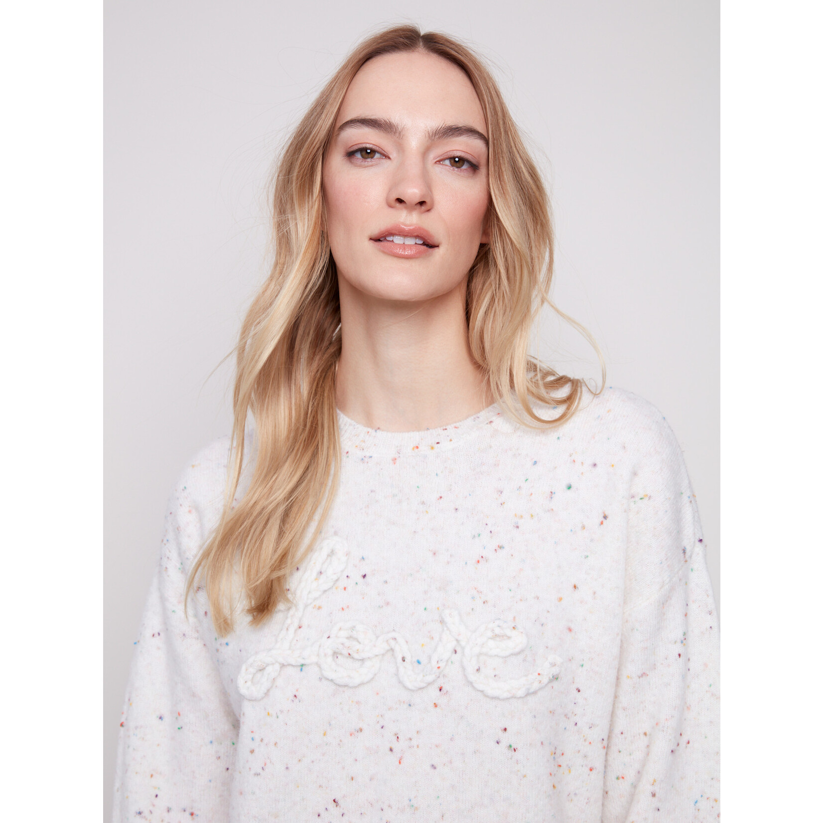 Charlie B Braided Love Crewneck Sweater