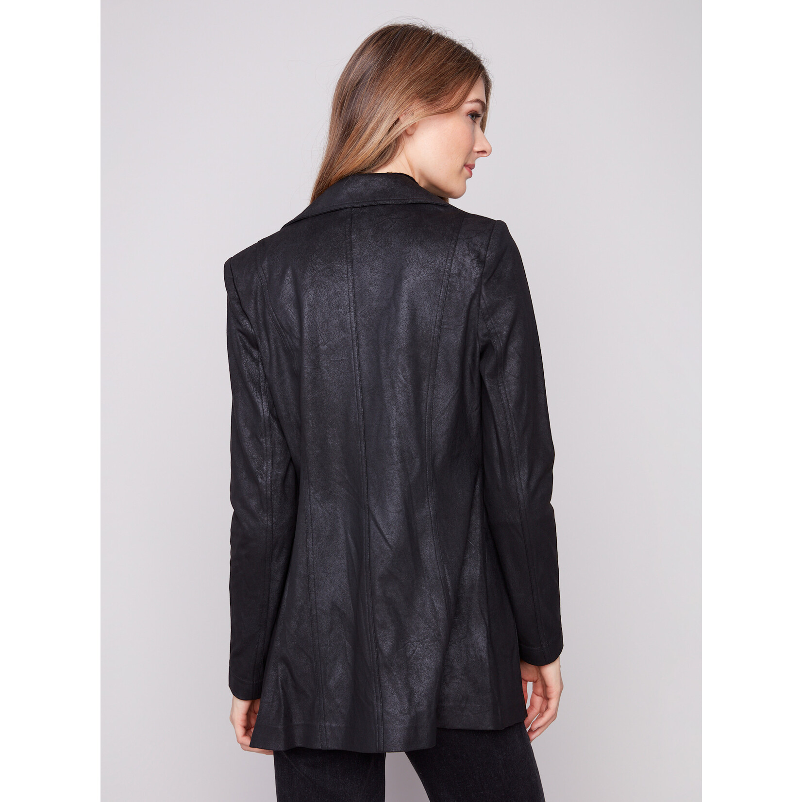 Charlie B Long Faux Suede Moto Jacket
