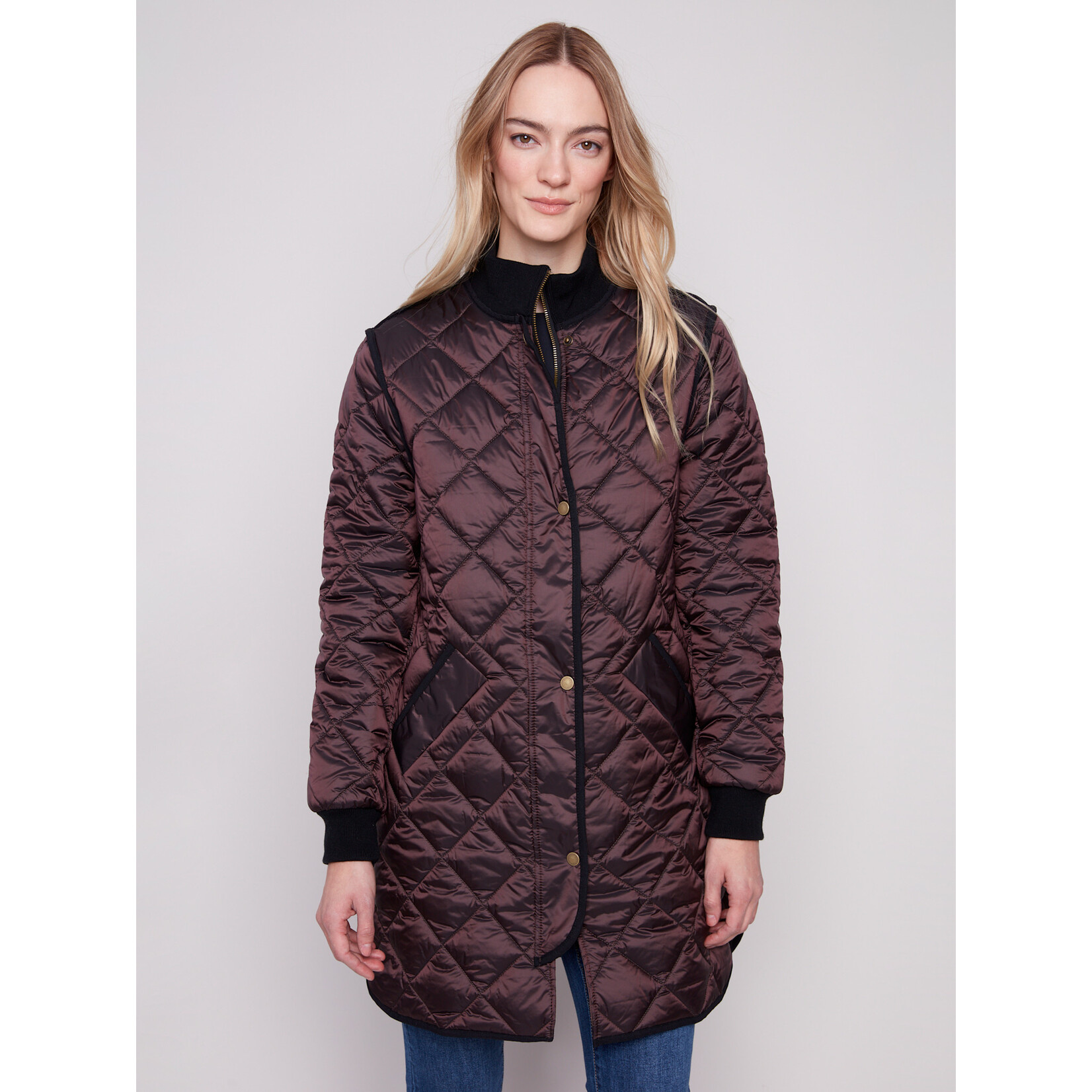 Charlie B Long Quilted Jacket