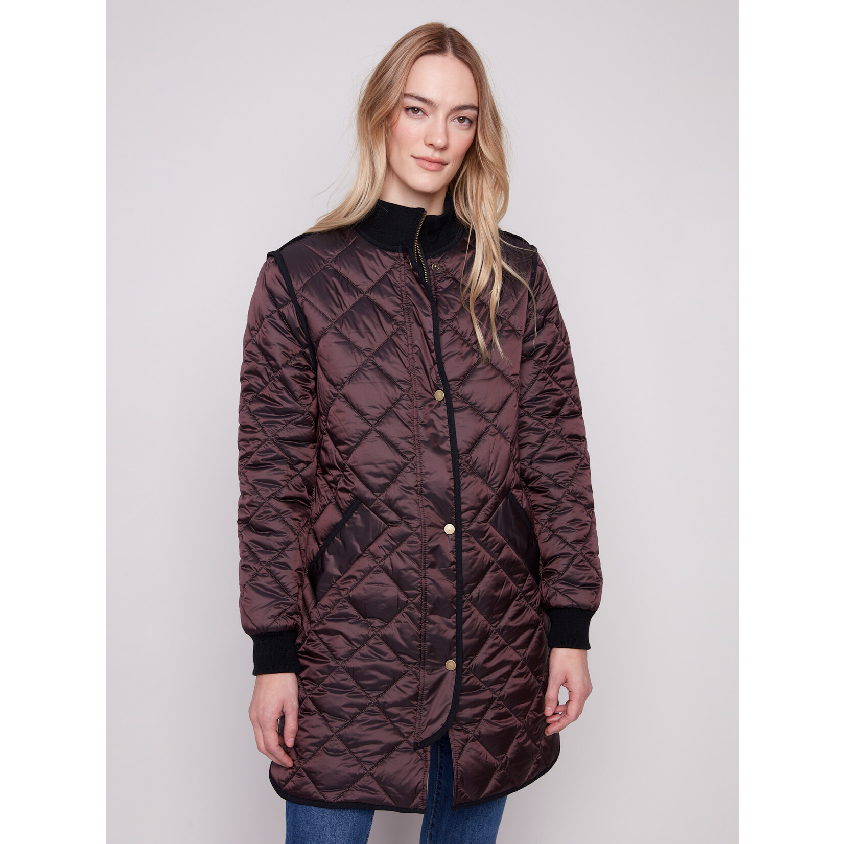 Charlie B Long Quilted Jacket