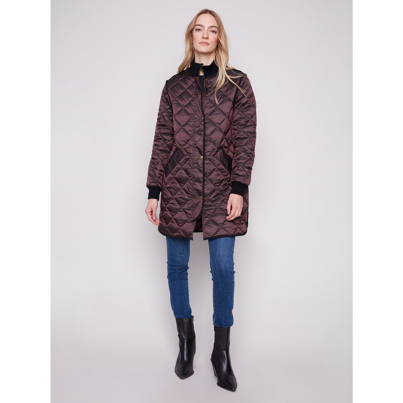 Charlie B Long Quilted Jacket