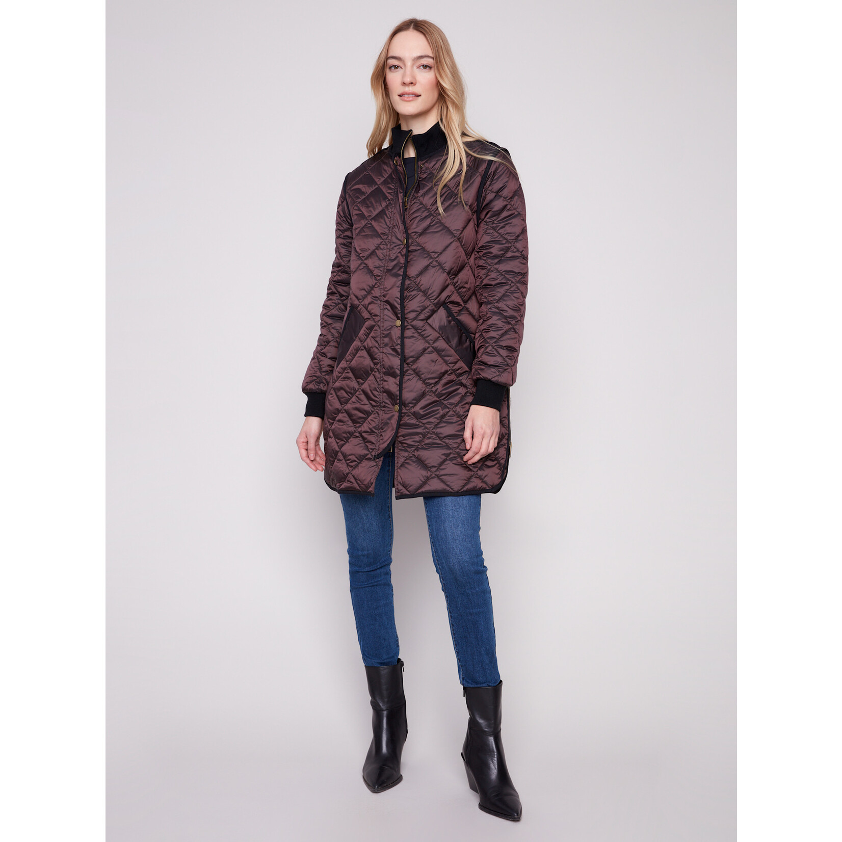 Charlie B Long Quilted Jacket