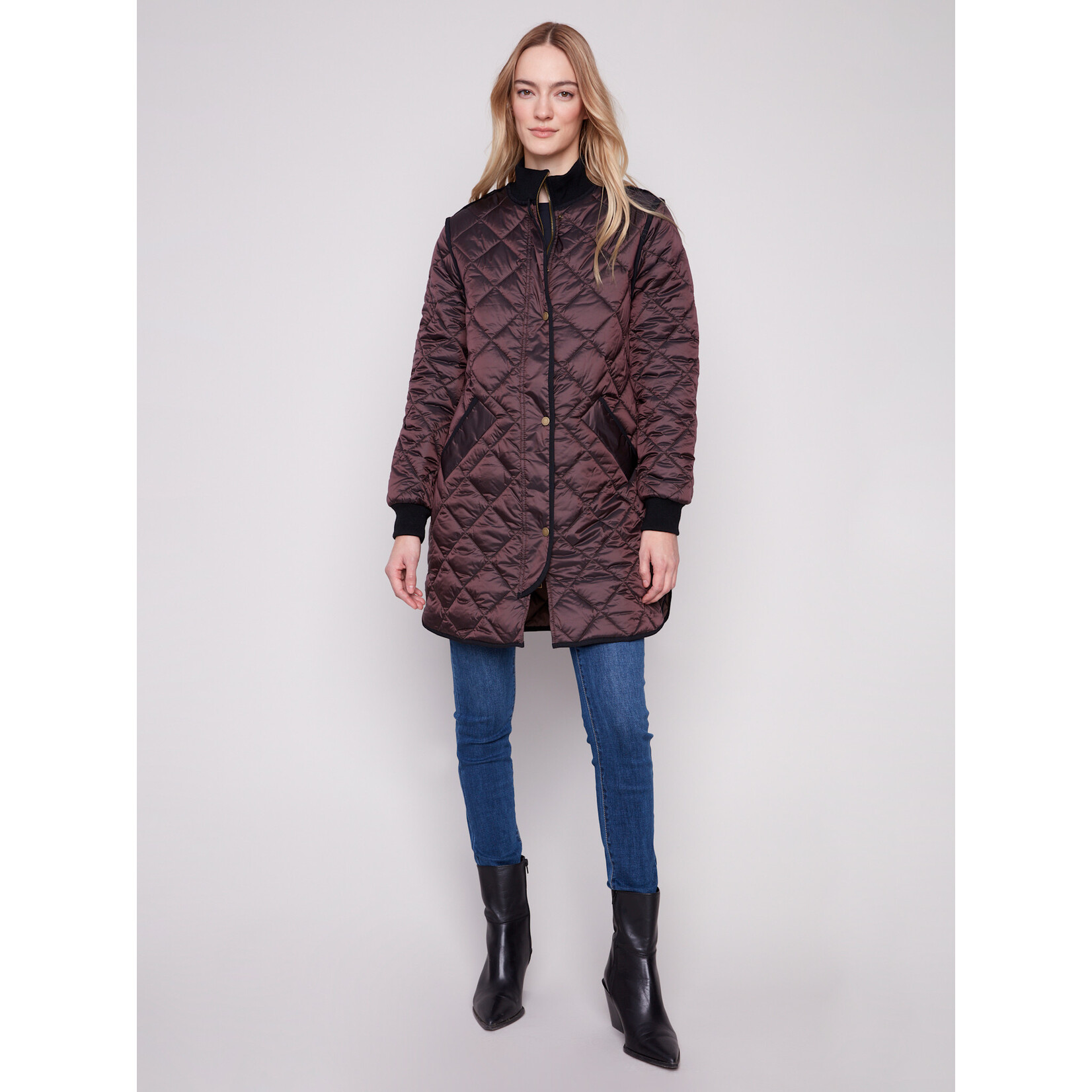 Charlie B Long Quilted Jacket